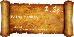 Palay Szabin névjegykártya